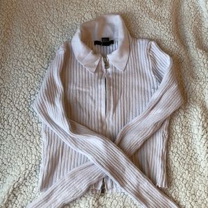 Cropped zip up sweater